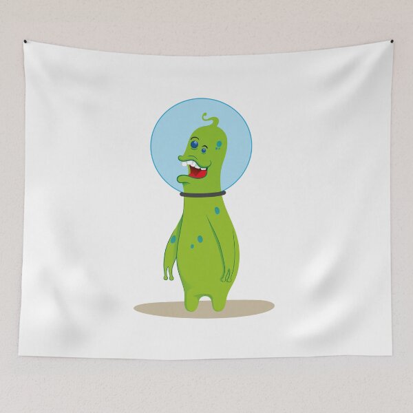 Item preview, Illustration of a green alien mascot, an alien with a helmet designed and sold by LucianoCosmo.