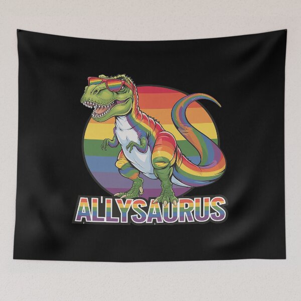 Item preview, LGBT Dinosaur T Rex Gay Pride Dino Allysaurus Rainbow 2  designed and sold by CombatTask.
