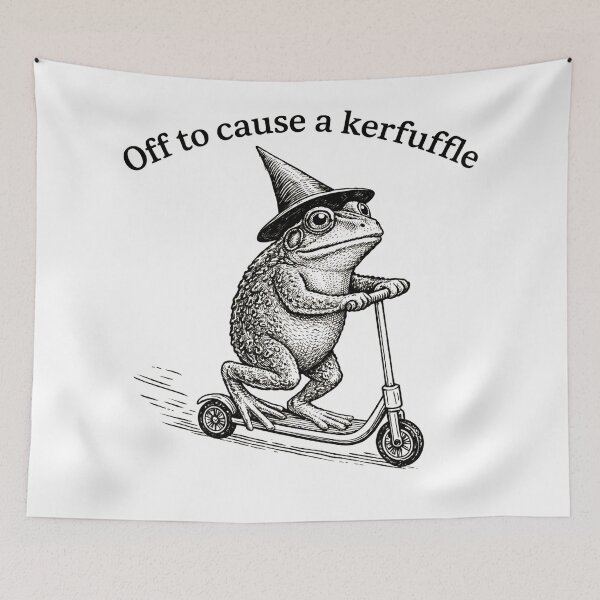 Item preview, Off To Cause A Kerfuffle Groundhog Funny Frog Meme designed and sold by will freed18.