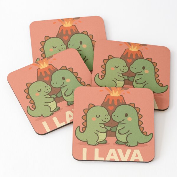 Item preview, I Lava You Cute Dinosaurs Valentine | Kawaii Dino Love Pun designed and sold by Lyvion design.