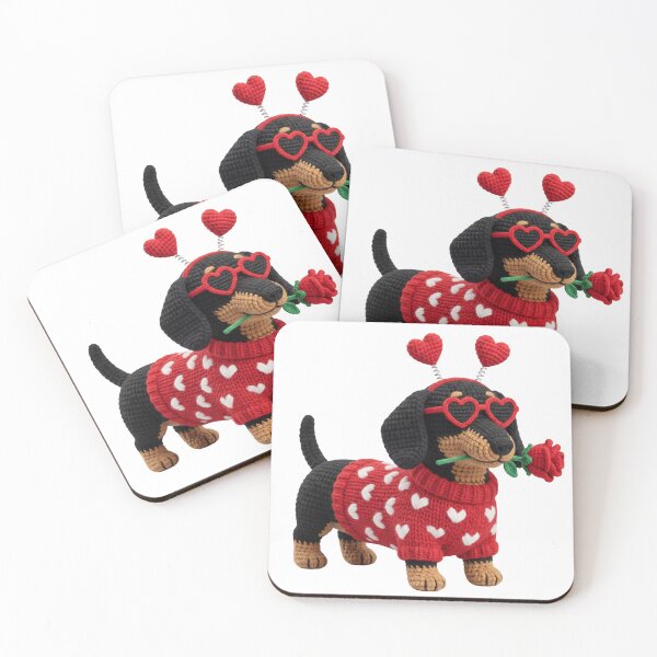 Item preview, Cute valentine's dachshund  dog. designed and sold by ShazellArt.