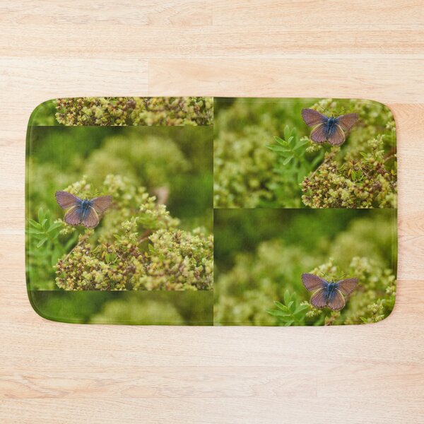Item preview, Blue butterfly on green flowers designed and sold by Imagerisium.