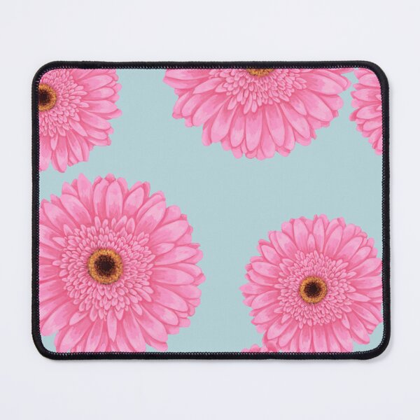 Item preview, light blue and Pink Gerbera flower pattern designed and sold by Fridayscorner.