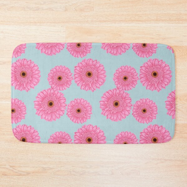 Item preview, light blue and Pink Gerbera flower pattern designed and sold by Fridayscorner.