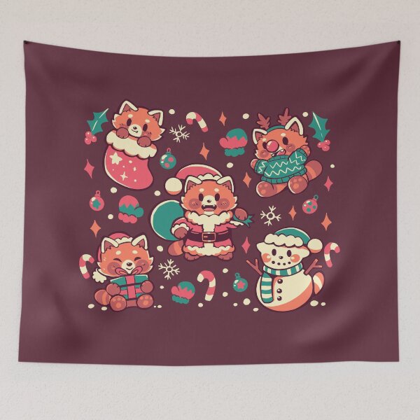 Item preview, Festive Red Pandas designed and sold by TechraNova.