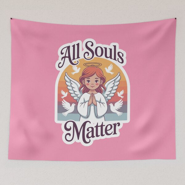 Item preview, All Souls Matter – Angelic Faith-Based Design with Doves and Sunset designed and sold by GFamilyC.