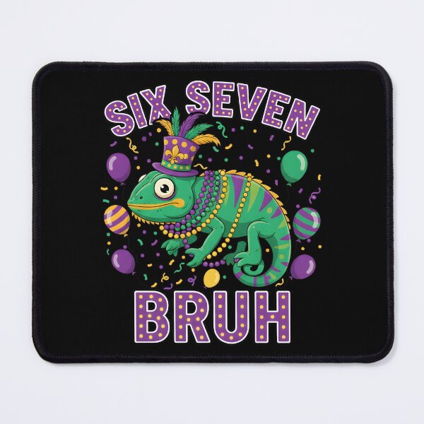 Item preview, Mardi Gras Six Seven Bruh Mardigator Chameleon 6 7 Meme Boys designed and sold by DrawHandArt.