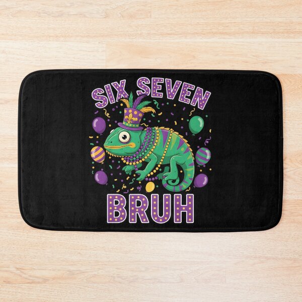 Item preview, Mardi Gras Six Seven Bruh Mardigator Chameleon 6 7 Meme Boys designed and sold by DrawHandArt.