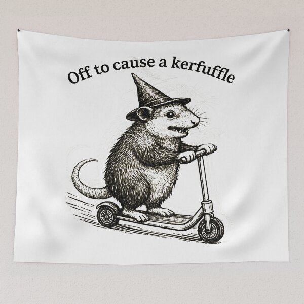 Item preview, Off To Cause A Kerfuffle Groundhog Funny Opossum Meme designed and sold by will freed18.
