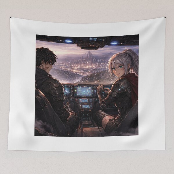 Item preview, Seraphina and Ashen, Cliffside Ride Overlooking the City designed and sold by Prayful.