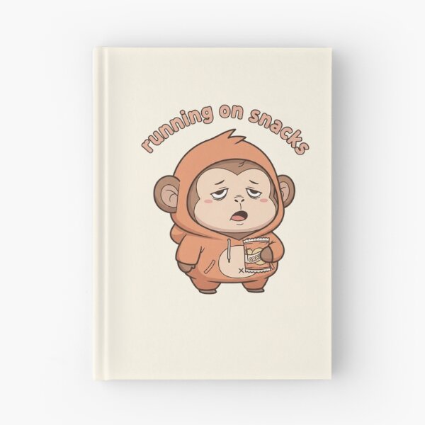 Item preview, Running on Snacks Kawaii Monkey Cute Relatable Pastel Meme Art designed and sold by Moon's Arts.