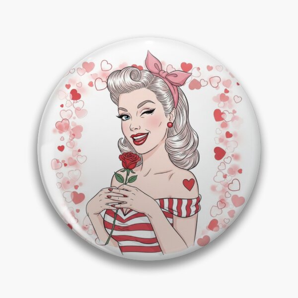 Item preview, Rose Kissed Valentine Pin-Up designed and sold by LyssasMindArt.