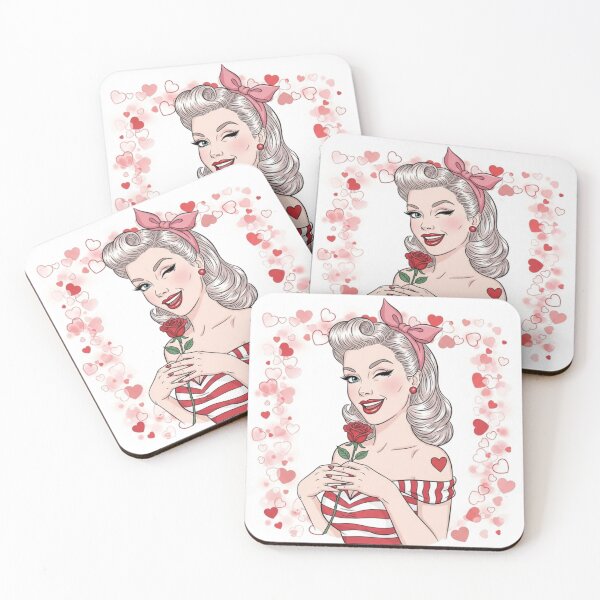 Item preview, Rose Kissed Valentine Pin-Up designed and sold by LyssasMindArt.
