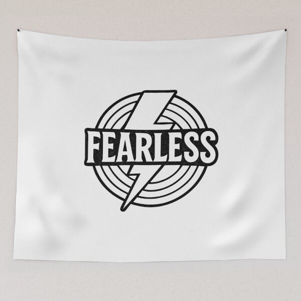 Item preview, "Fearless", A a powerful word, black and white design designed and sold by Moonshroomarts.