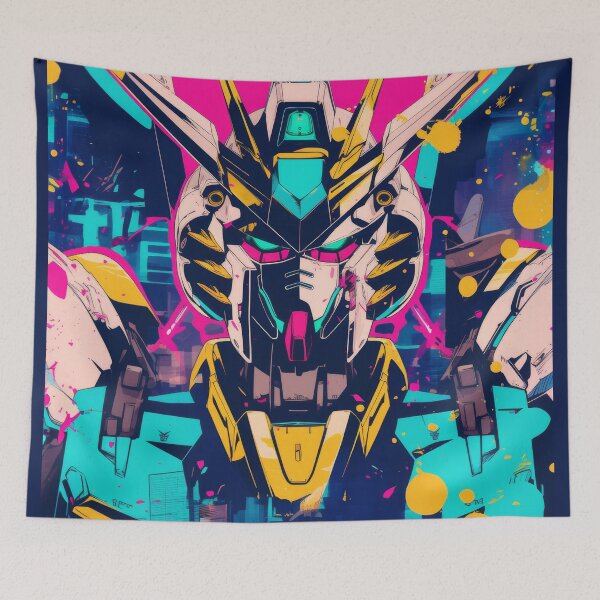 Item preview, Gundam Wing Neon Poster  designed and sold by AnimeArsenalPrints.