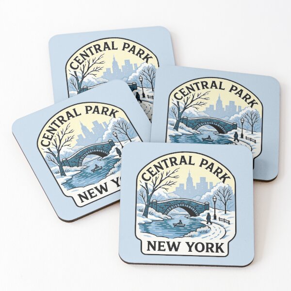 Item preview, Central Park, New York - Snowy Bridge & Winter Skyline designed and sold by Myra365Art.