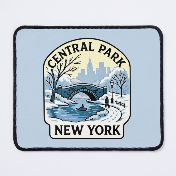 Item preview, Central Park, New York - Snowy Bridge & Winter Skyline designed and sold by Myra365Art.