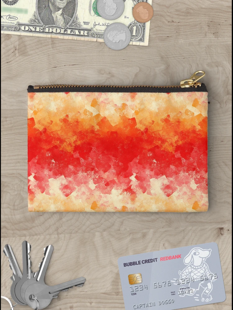 Thumbnail 3 of 4, Zipper Pouch, Orange Red Abstract Texture Background Pattern designed and sold by bubblegoth.
