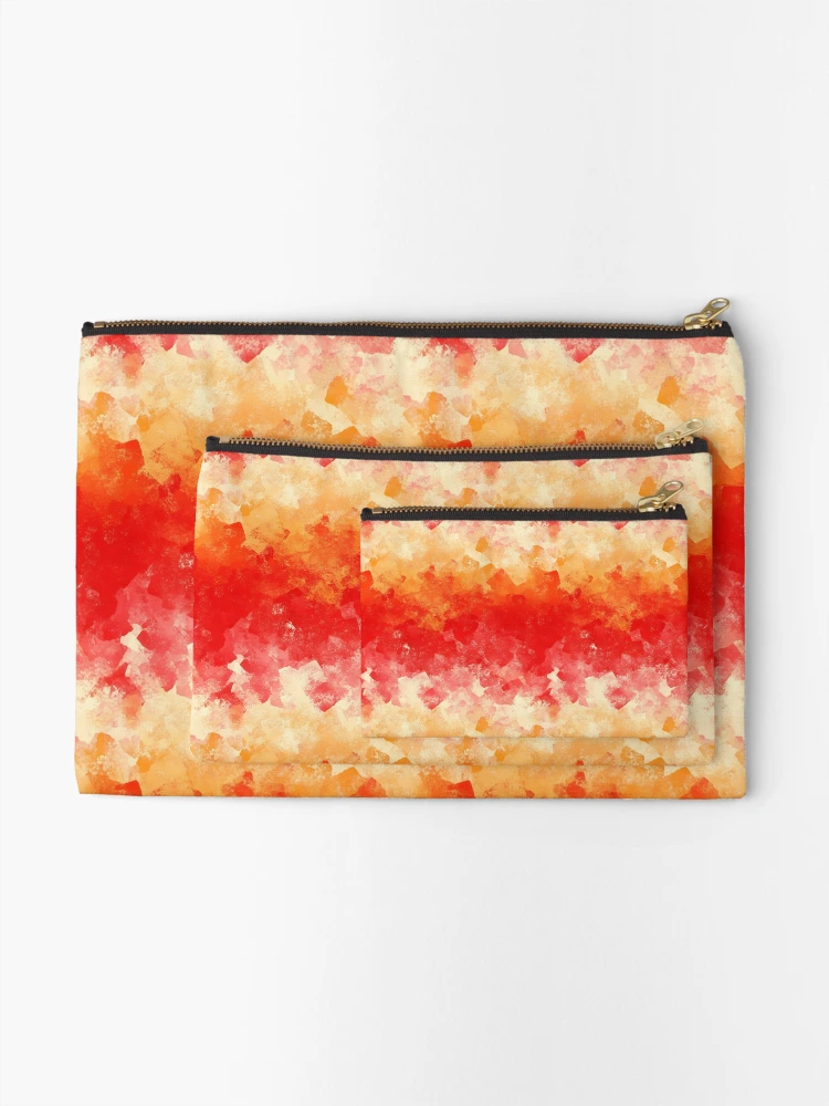 Thumbnail 2 of 4, Zipper Pouch, Orange Red Abstract Texture Background Pattern designed and sold by bubblegoth.