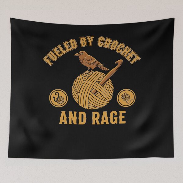 Item preview, Fueled By Crochet And Rage Funny Crochet Lover designed and sold by LuminOrb.