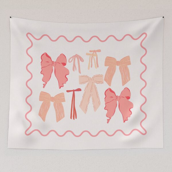 Item preview, Preppy Bow Collage - Pastel Orange designed and sold by SaltedBeachPaperie.