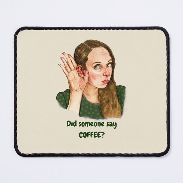 Item preview, Did Someone Say COFFEE? Woman Cupping Ear, Illustration designed and sold by JoyfulWhimsy.