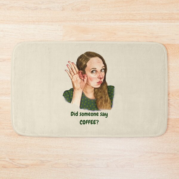 Item preview, Did Someone Say COFFEE? Woman Cupping Ear, Illustration designed and sold by JoyfulWhimsy.