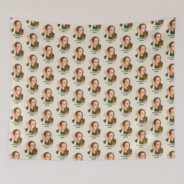 Item preview, Did Someone Say COFFEE? Woman Cupping Ear, Illustration designed and sold by JoyfulWhimsy.