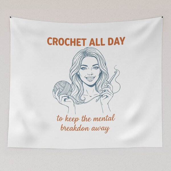Item preview, Crochet Lover Crochet All Day To Keep Mental designed and sold by LuminOrb.