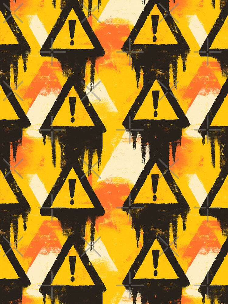Thumbnail 4 of 4, iPhone Case, Dripping Exclamation Warning Triangles Pattern designed and sold by bubblegoth.