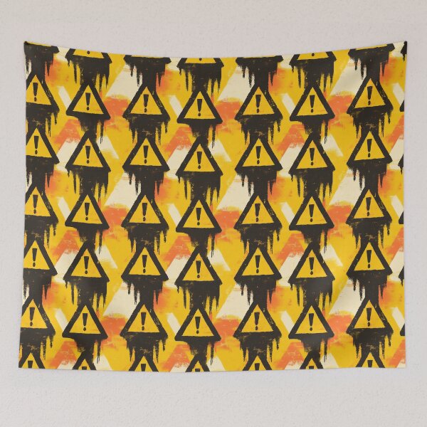 Item preview, Dripping Exclamation Warning Triangles Pattern designed and sold by bubblegoth.