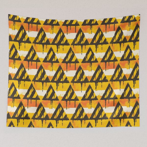 Item preview, Dripping Hazard Triangle Candy Corn Repeat Pattern designed and sold by bubblegoth.