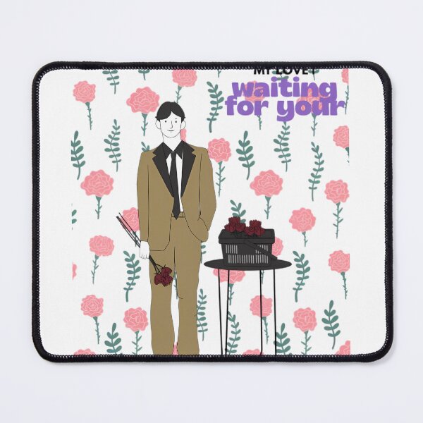 Item preview, Waiting For You Romantic Boy with Pink Flowers Illustration. designed and sold by PhantomArtStore.