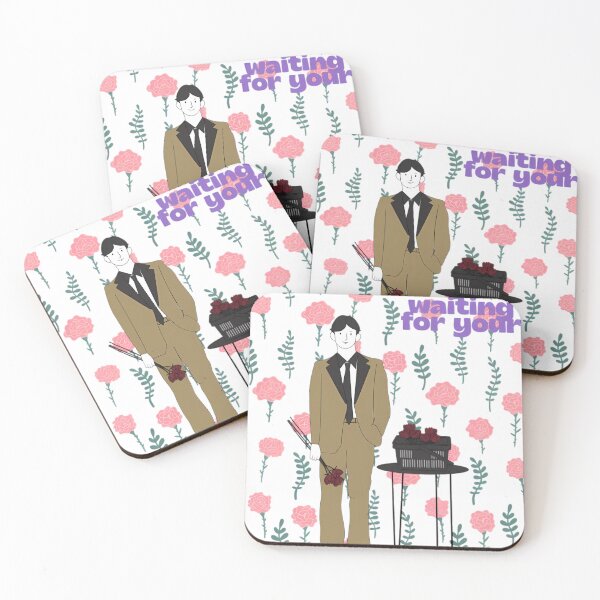 Item preview, Waiting For You Romantic Boy with Pink Flowers Illustration. designed and sold by PhantomArtStore.