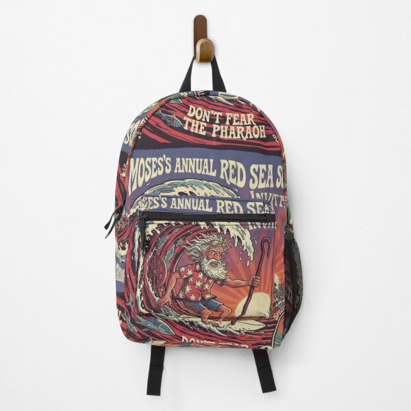 Item preview, Moses surfing Red Sea, vintage rock poster style designed and sold by Rented Mule.