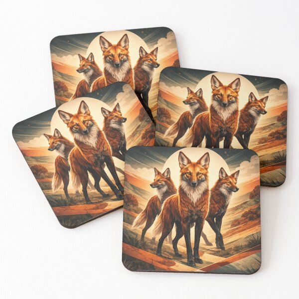 Item preview, Maned Wolves – Wardens of the Horizon designed and sold by GeoWild Designs.