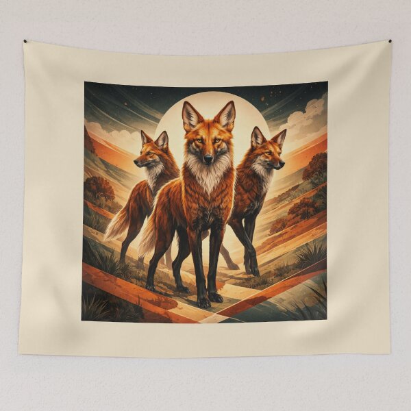 Item preview, Maned Wolves – Wardens of the Horizon designed and sold by GeoWild Designs.