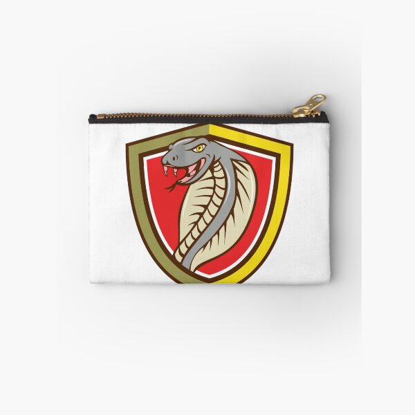 Item preview, Cobra Viper Snake Head Attacking Shield Cartoon designed and sold by patrimonio.