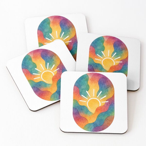 Item preview, Rainbow Sunrise Abstract Art designed and sold by chromatalove.