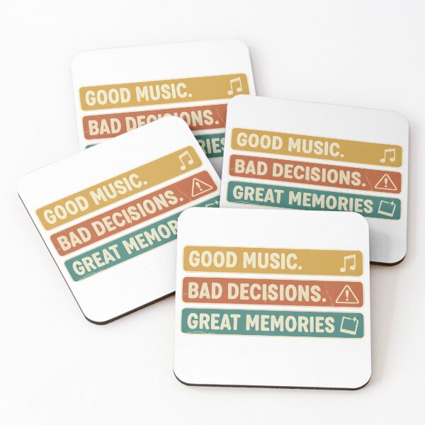 Item preview, Good Music Bad Decisions – Retro Festival slogan for music fans designed and sold by Fuechse.