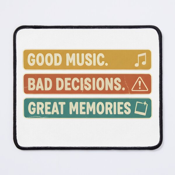 Item preview, Good Music Bad Decisions – Retro Festival slogan for music fans designed and sold by Fuechse.