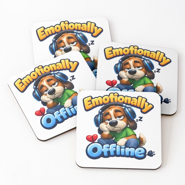 Item preview, Emotionally Offline Funny Tired Dog Humor designed and sold by HappyPatchEG.