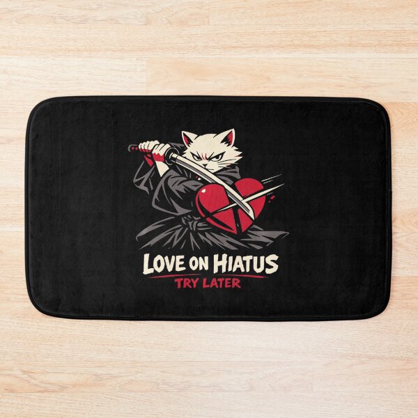 Item preview, Anime Samurai Cat Heartbreak Love On Hiatus Anti Valentine designed and sold by BaidenNeta.
