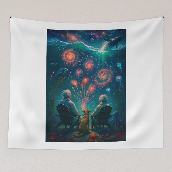 Item preview, Submergence Fireworks– Eternal Love Beneath A Surreal Cosmic Ocean designed and sold by WilderRoads.