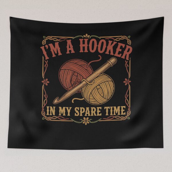 Item preview, Funny Crochet Lover Im A Hooker In My Spare Time designed and sold by LuminOrb.