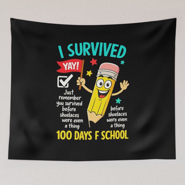 Item preview, 100 days funny colourful tschool art typography vector art designed and sold by  Mudikeys.