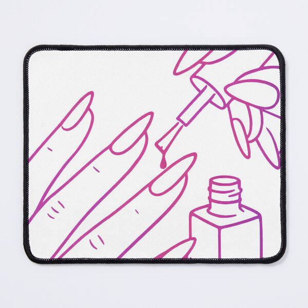Item preview, Neon gradient line art of hand painting almond nails on black designed and sold by Creative88Art.