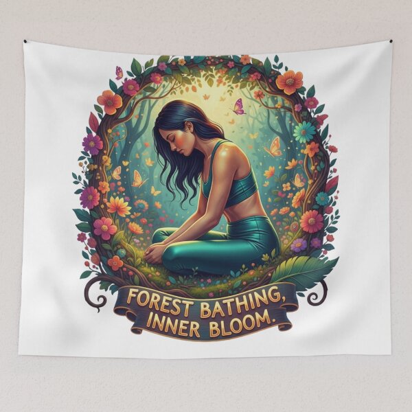 Item preview, Forest Bathing Inner Bloom Yoga Shinrin Yoku Nature Meditation Pop Art designed and sold by BoldBloomArt.
