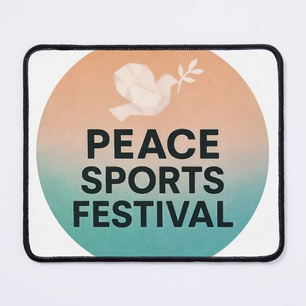 Item preview, Circular badge with PEACE SPORTS FESTIVAL text and white dove designed and sold by Creative88Art.
