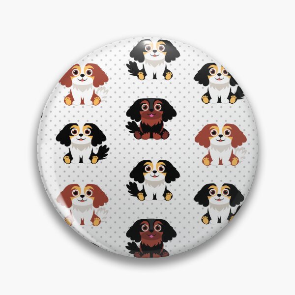 Item preview, Cavalier King Charles Spaniels with Polka Dots designed and sold by AntiqueImages.